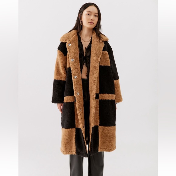 Urban Outfitters Jackets & Blazers - NWT UO x Native Youth Teddy Abstract Checkerboard Luxe Midi Coat - Price Firm